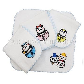 Panda family face towel